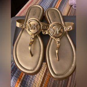 Gold like ladies size 9 Michael Kors sandals